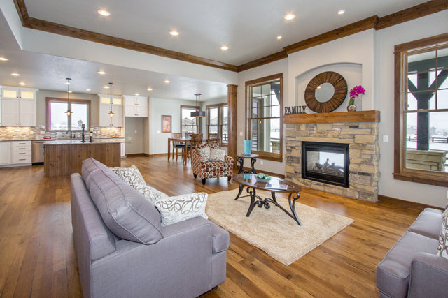I7966-A Craftsman Ranch House Living Room, 3 Bedrooms, 2.5 Bathrooms | The Hudson 3655 