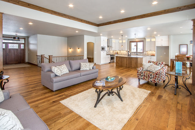 I7966-A Craftsman Ranch House Living Room, 3 Bedrooms, 2.5 Bathrooms | The Hudson 3655 