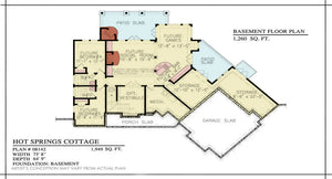 A1382-A Hot Springs Cottage House Basement Floor Plan