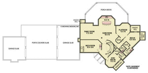 A257-A European House Basement Floor Plan, 4 Bedrooms, 4.5 Bathrooms | Lady Rose House