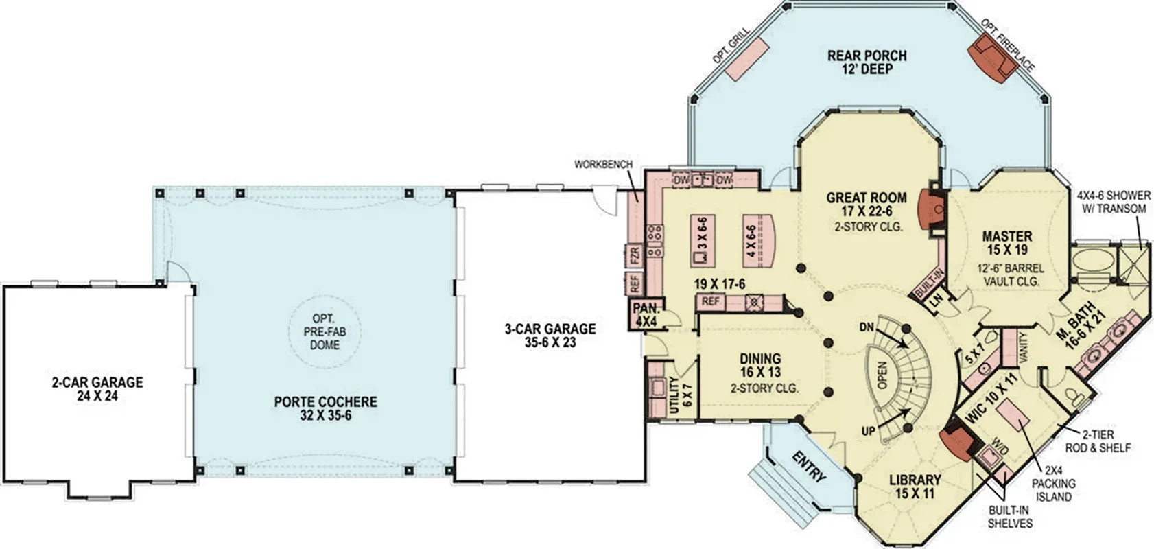 A257-A European House First Floor Plan, 4 Bedrooms, 4.5 Bathrooms | Lady Rose House