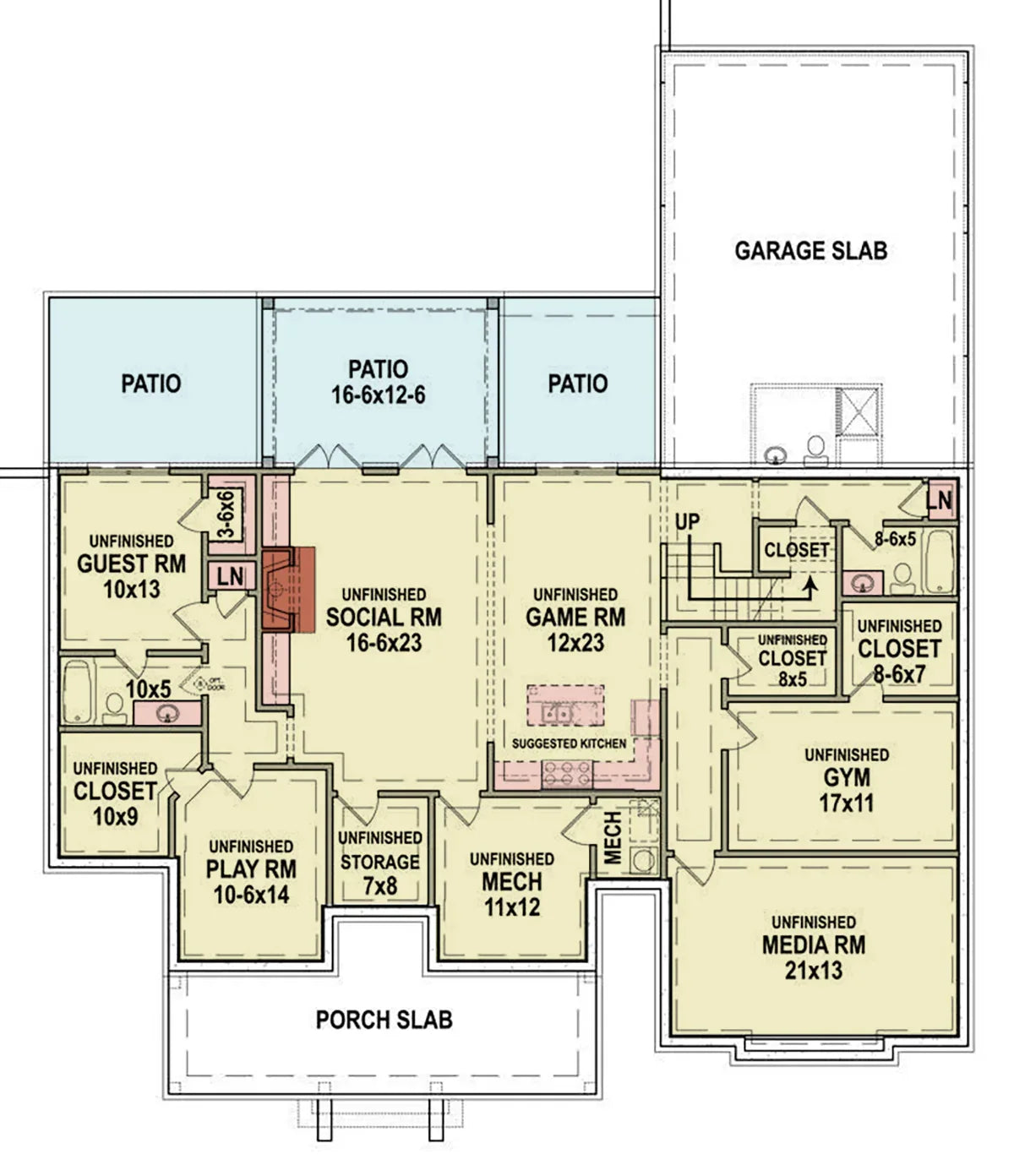 A565-A Acorn Trail House Basement Floor Plan