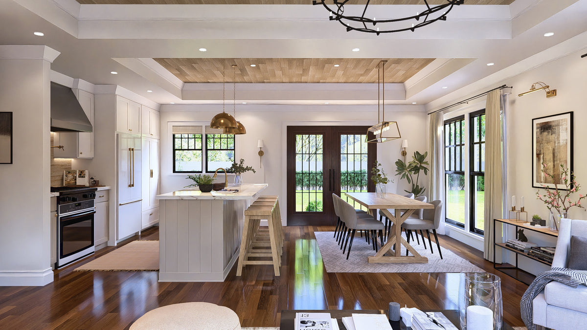 A7464-A Finland 7 House Plan, Traditional Style House Plan-Dining-Kitchen Interior