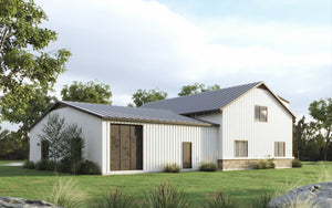 A7484-A Modern Barndominium 3 Bedrooms, 2 Bathrooms, 1 Half Bathroom House Plan Exterior-4