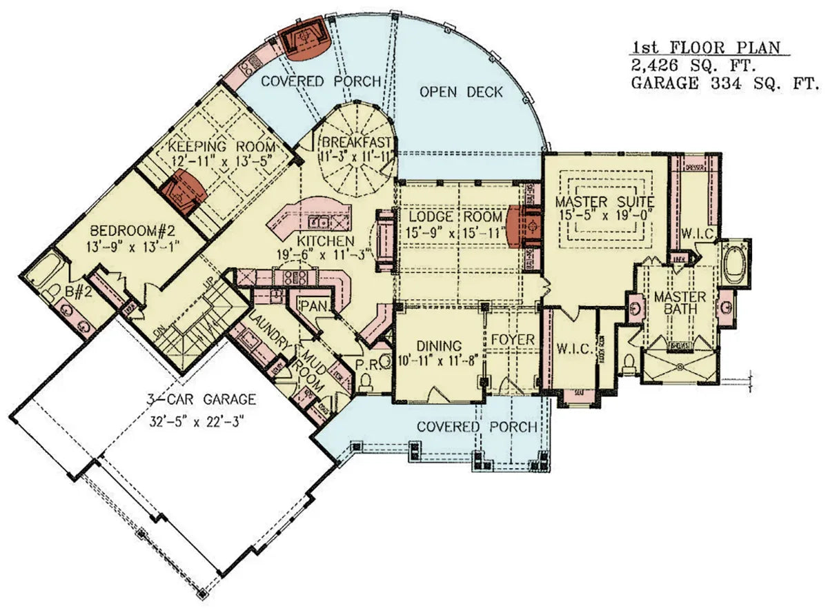 A830-A Nantahala Cottage House First Floor Plan
