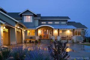I7637-A Modern Farmhouse, 4 Bedrooms, 2.5 Bathrooms | The Hudson Garden House Plan Exterior-2