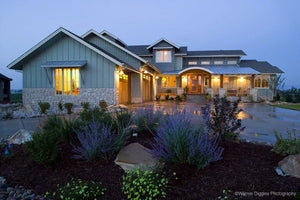 I7637-A Modern Farmhouse, 4 Bedrooms, 2.5 Bathrooms | The Hudson Garden House Plan Exterior-3
