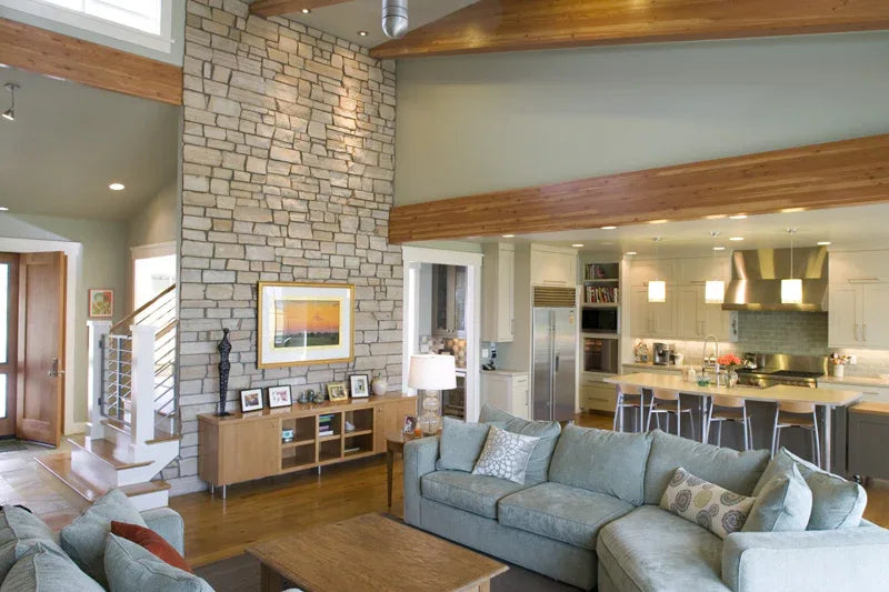 I7637-A Modern Farmhouse Great Room, 4 Bedrooms, 2.5 Bathrooms | The Hudson Garden House Plan 