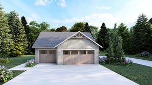 3-Car Detached Garage Plan with Side and Front Entry