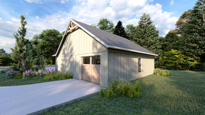 3-Car Detached Garage Plan with Side and Front Entry