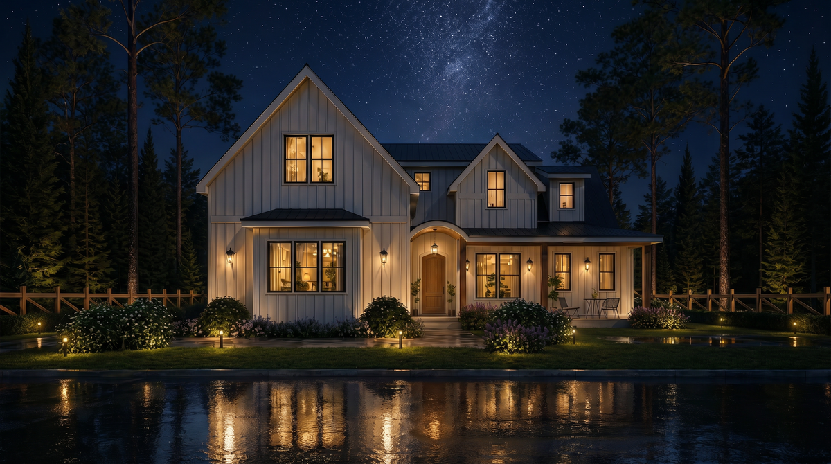A8250-A Mulberry House Plan 3 Beds, 3.5 Baths, Modern Farmhouse Plan Front Exterior 1