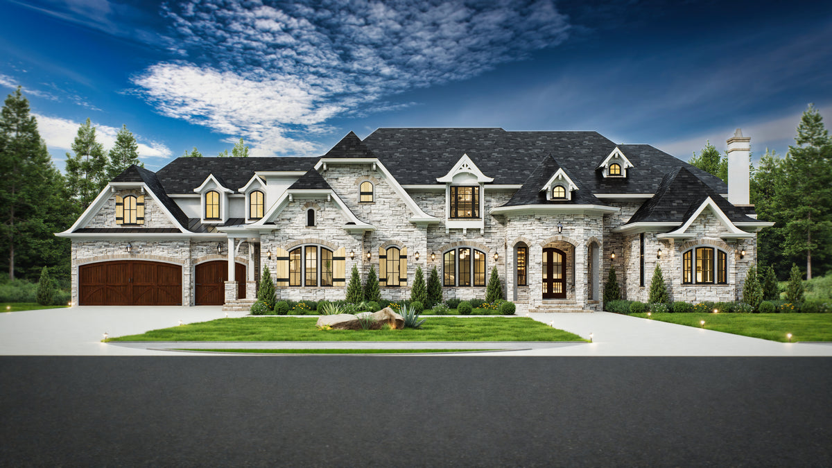 European-Inspired Luxury Home with Vaulted Ceilings and Bonus Spaces