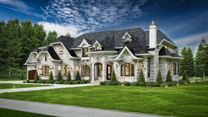 European-Inspired Luxury Home with Vaulted Ceilings and Bonus Spaces