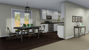 AO8466-A Ranch House, 2 Bedrooms, 1 Bathroom | Akers House Plan Dining