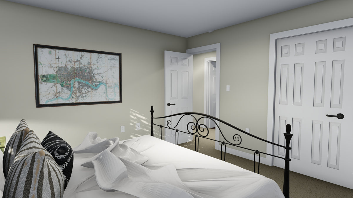 AO8466-A Ranch House, 2 Bedrooms, 1 Bathroom | Akers House Plan Bedroom