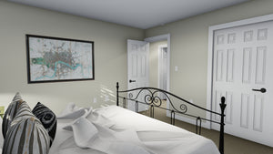 AO8466-A Ranch House, 2 Bedrooms, 1 Bathroom | Akers House Plan Bedroom