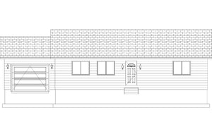 AO8466-A Ranch House, 2 Bedrooms, 1 Bathroom | Akers House Plan Front Elevation