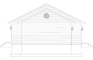 AO8466-A Ranch House, 2 Bedrooms, 1 Bathroom | Akers House Plan Left Elevation