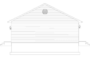 AO8466-A Ranch House, 2 Bedrooms, 1 Bathroom | Akers House Plan Right Elevation
