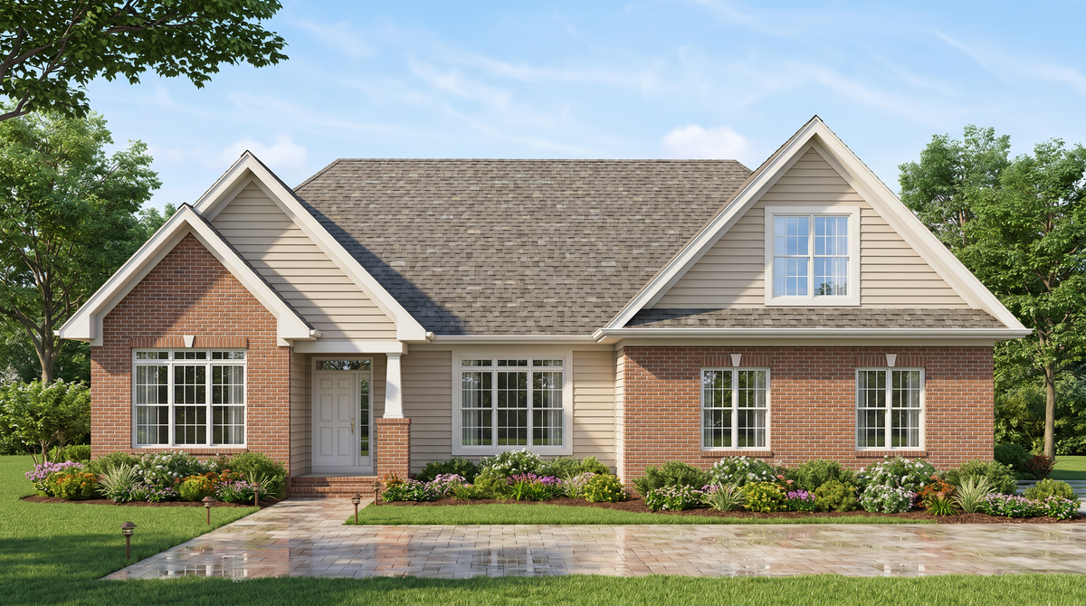 A8245-A Traditional House, 3 Bedrooms, 2 Bathrooms | Alan House Plan Exterior-3