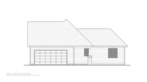 A8245-A Traditional House, 3 Bedrooms, 2 Bathrooms | Alan House Plan Right Elevation