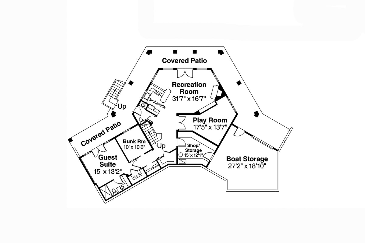 AM7647-A Georgian House Basement Floor Plan, 5 Bedrooms, 3.5 Bathrooms | Alder Springs House Plan 