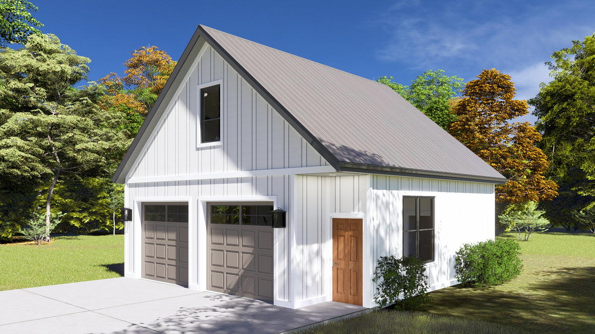 Detached 2-Car Garage with Bonus Room Loft – 464 Sq Ft