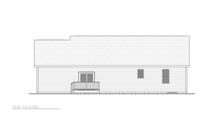 A8191-A Traditional House, 3 Bedrooms, 2 Bathrooms | Alice House Plan Rear Elevation