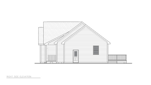 A8191-A Traditional House, 3 Bedrooms, 2 Bathrooms | Alice House Plan Right Elevation
