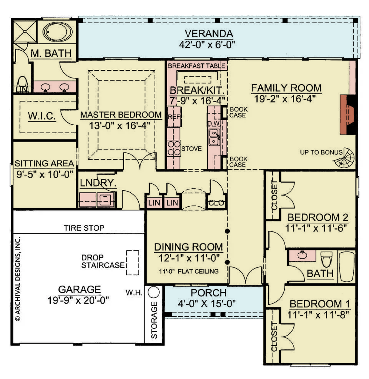 A012-A Allcott House, Archival House First Floor Plan