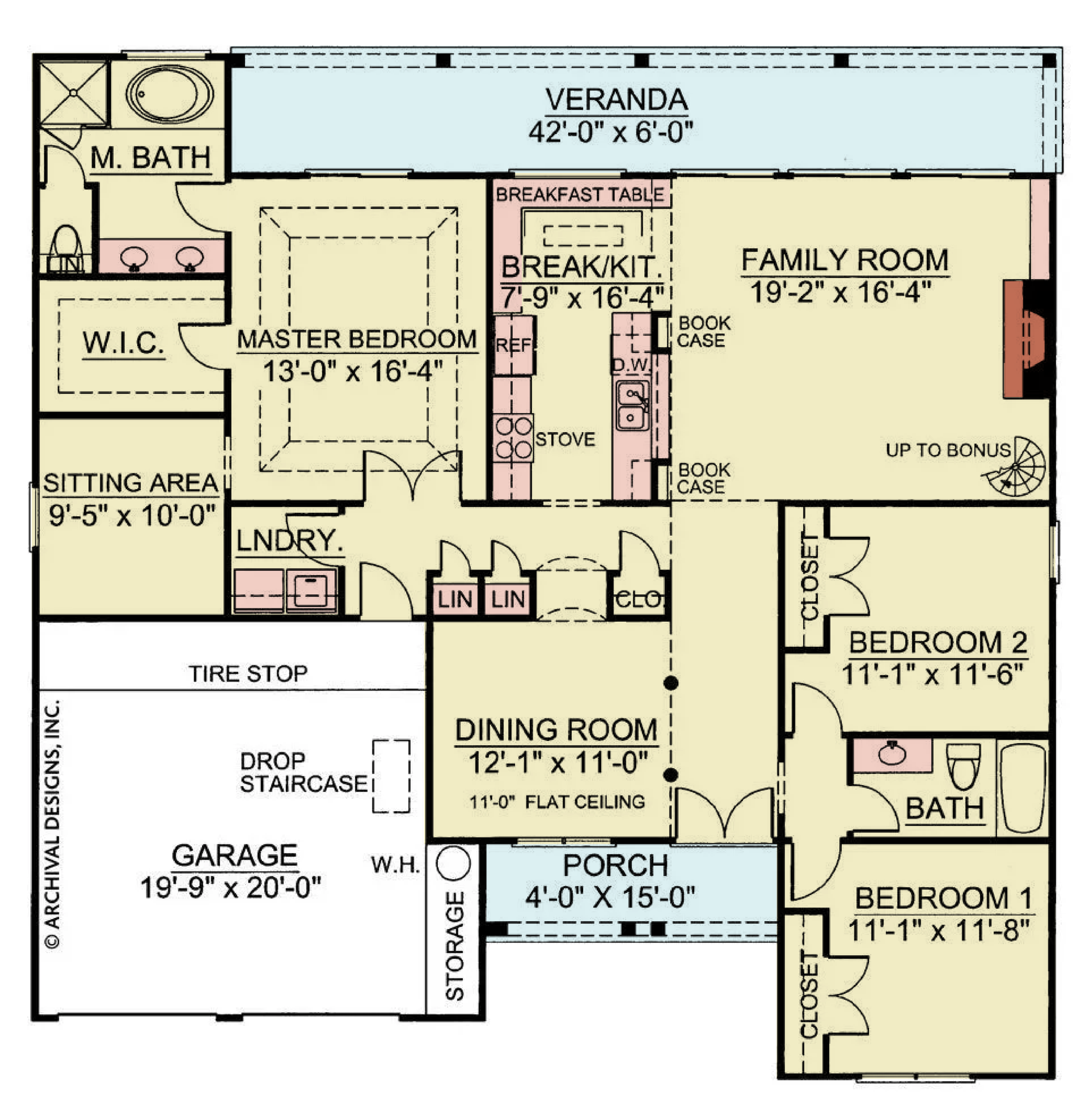 A012-A Allcott House, Archival House First Floor Plan