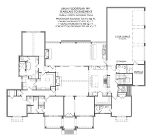C8154-A Modern Farmhouse House Basement Stair Location Floor Plan, 4 Bedrooms, 4.5 Bathrooms | Amaryllis 2 House Plan 
