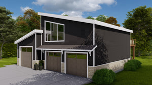 AO7989-A Contemporary Garage Apartment, 1 Bedroom, 1.5 Bathrooms | Andreas Exterior-2