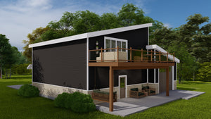 AO7989-A Contemporary Garage Apartment, 1 Bedroom, 1.5 Bathrooms | Andreas Exterior-3