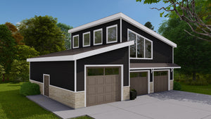 AO7989-A Contemporary Garage Apartment, 1 Bedroom, 1.5 Bathrooms | Andreas Exterior-6