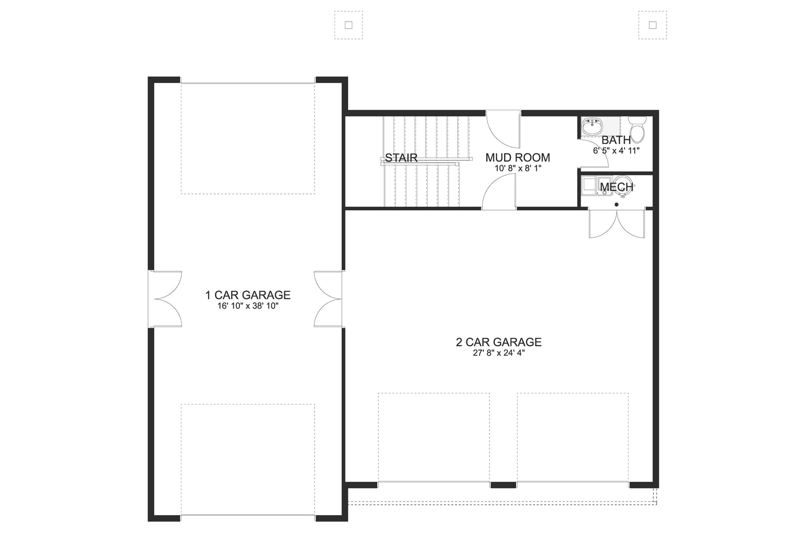 AO7989-A Contemporary Garage Apartment, 1 Bedroom, 1.5 Bathrooms | Andreas Exterior