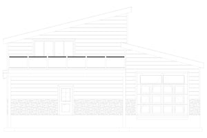 AO7989-A Contemporary Garage Apartment, 1 Bedroom, 1.5 Bathrooms | Andreas Rear Elevation