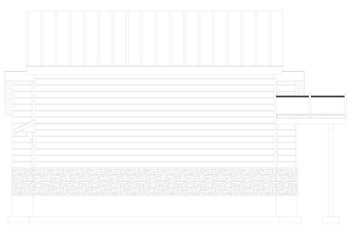 AO7989-A Contemporary Garage Apartment, 1 Bedroom, 1.5 Bathrooms | Andreas Right Elevation