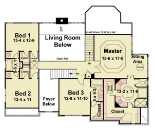 A023-A Arlington House, Archival House Second Floor Plan