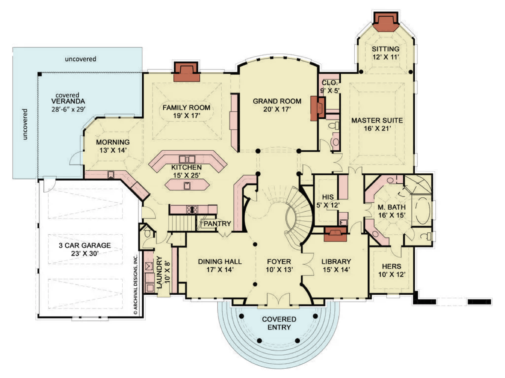 A028-A Ashlott House, Archival Design First Floor Plan