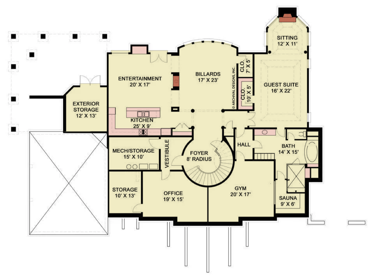 A028-A Ashlott House, Archival Design Basement Floor Plan