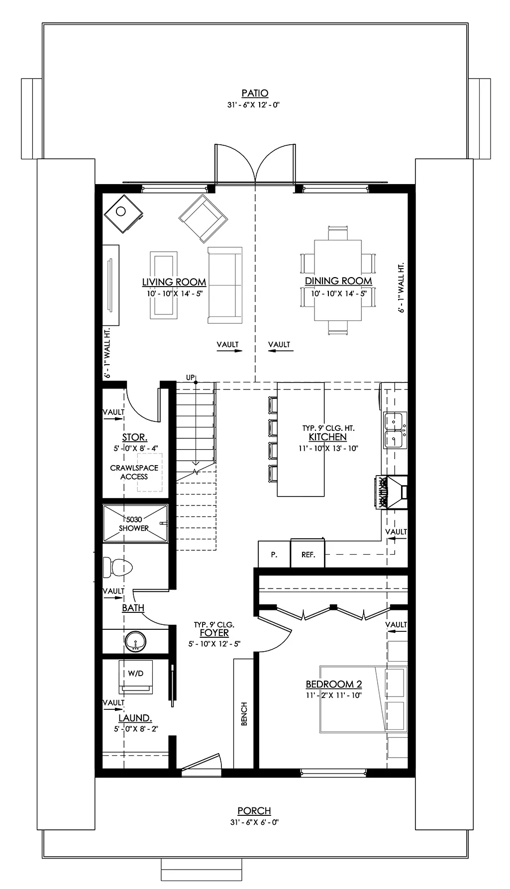 Modern Frame House Floor Plan with Open Concept Living Spaces