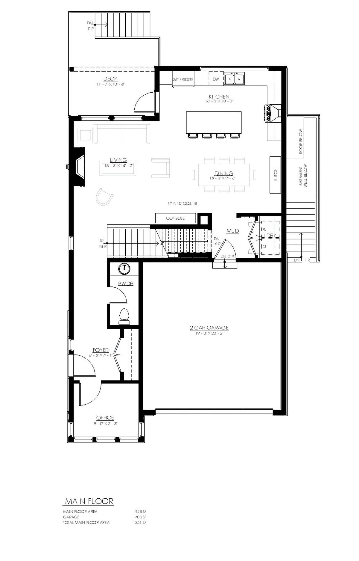 S7328-A Atmore Modern New American First Floor Plan 4 Beds, 3.5 Baths