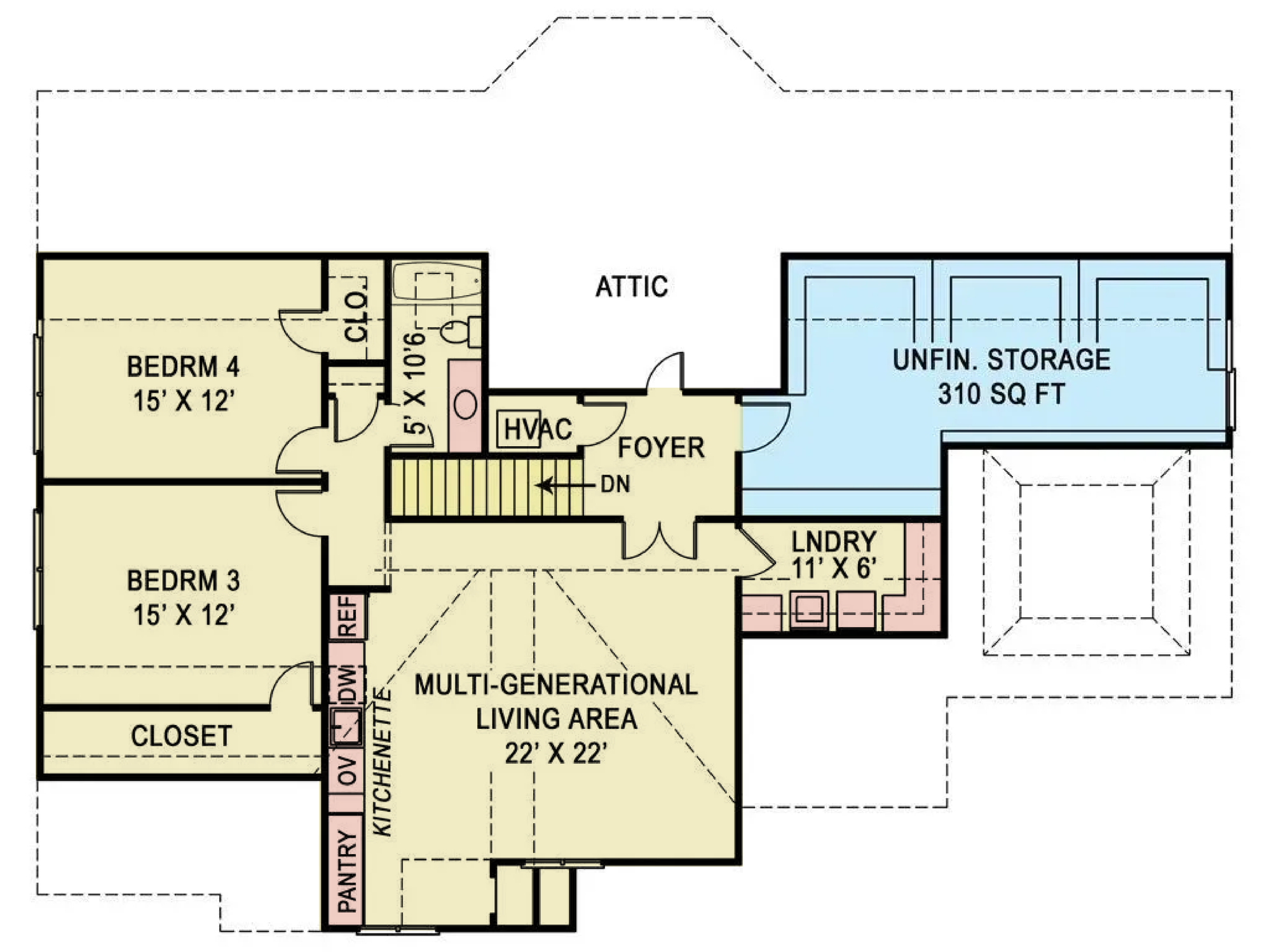 A036-A Audelle House, Archival Design Second Floor Plan