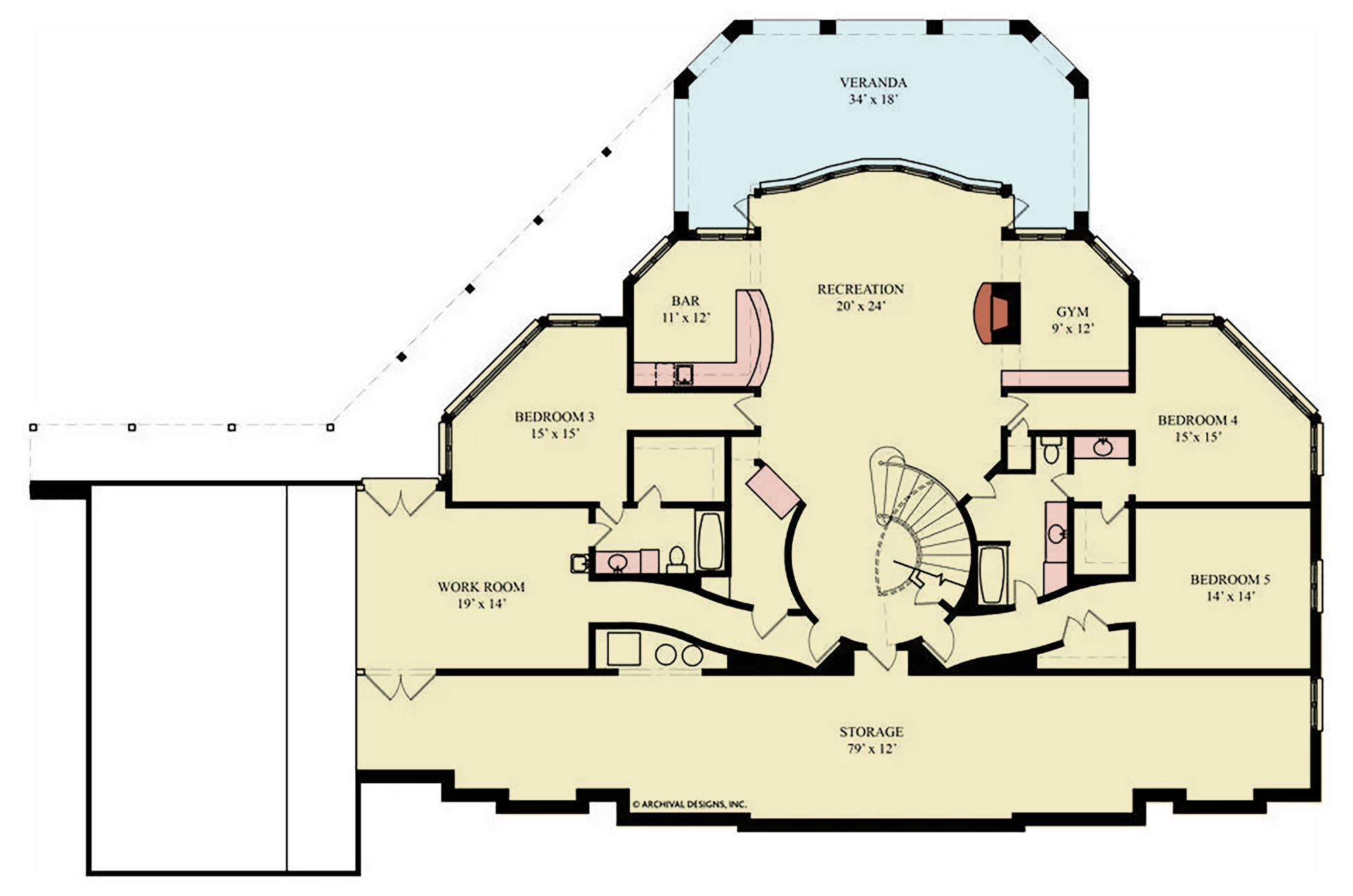 A042-A Avanleigh Estat, Archival Design, Basement Floor Plan