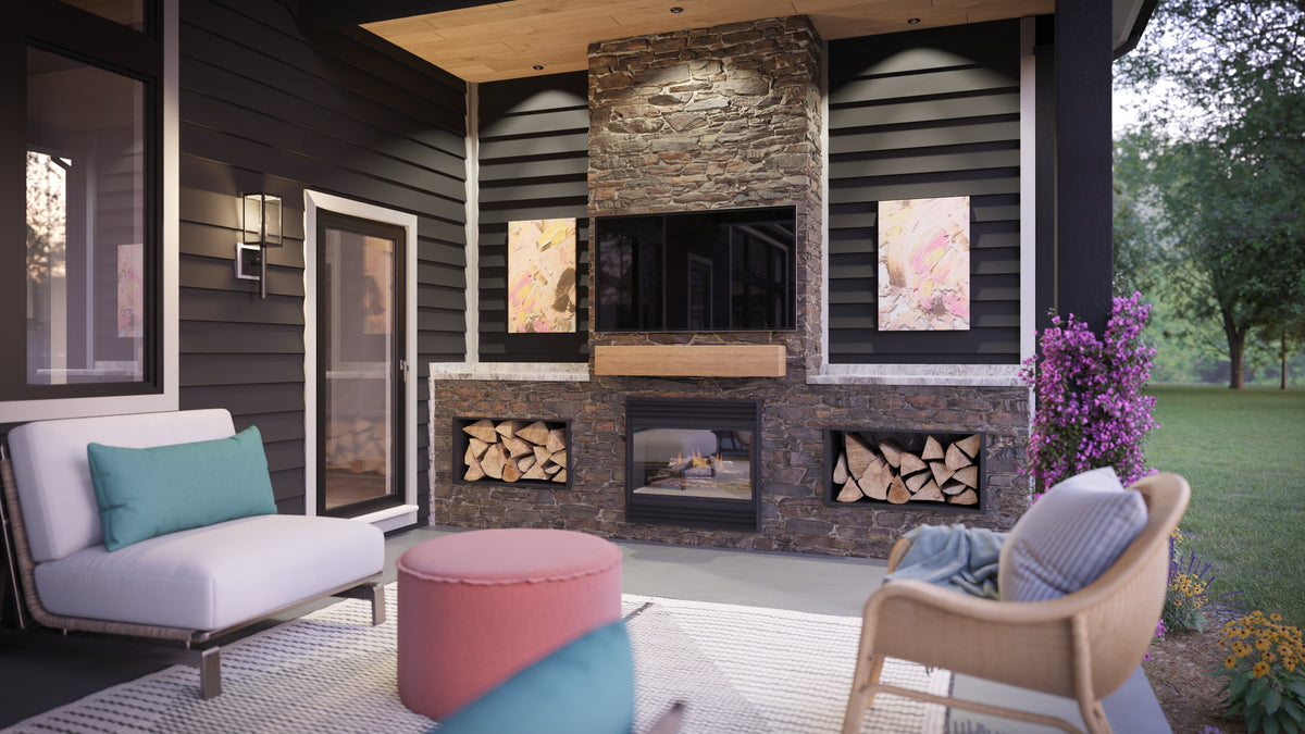 AJ7696-A Country House Back Porch, 3 to 5 Bedrooms, 2.5 to 3.5 Bathrooms | Plan 1039