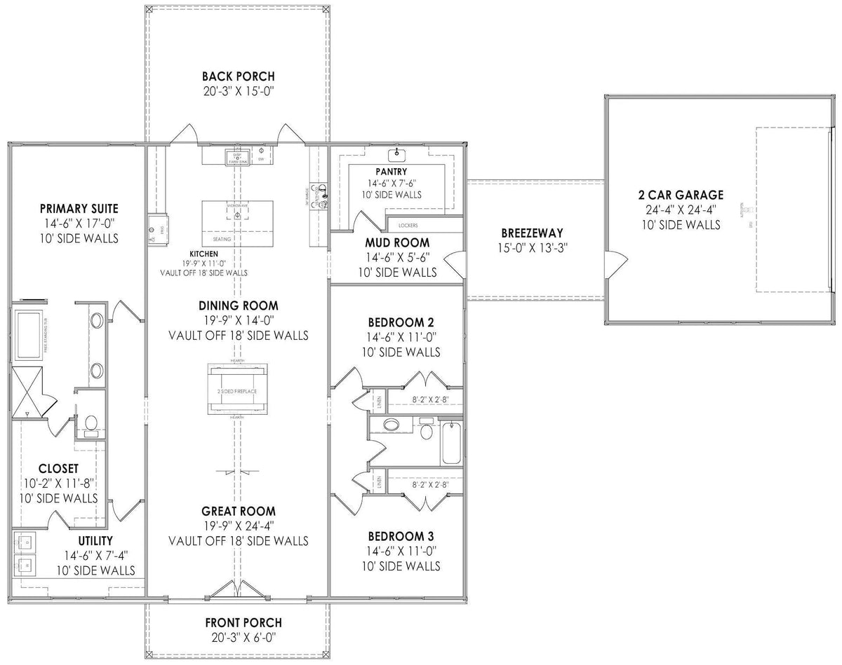 Hawkins House Plan - Archival Designs House Plans, floor plan