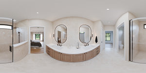 AJ7726-A Craftsman House Bathroom Panorama, 3 Bedrooms, 2.5 Bathrooms | Plan 1063