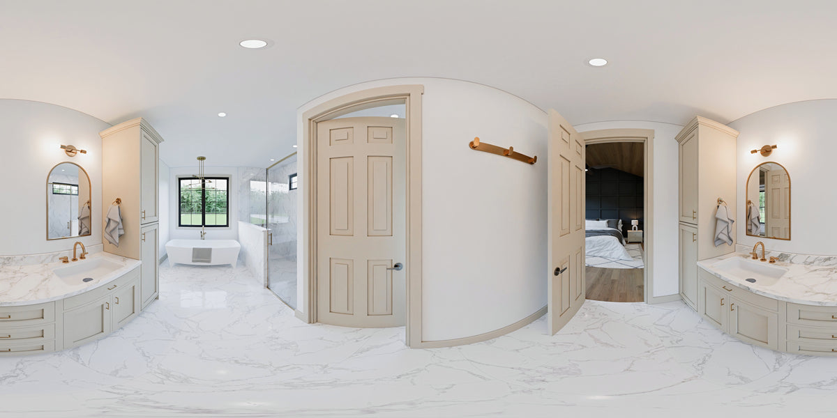 AJ7855-A Modern Farmhouse Bathroom Panorama, 2 to 3 Bedrooms, 2.5 Bathrooms | Plan VD1066