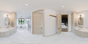 AJ7855-A Modern Farmhouse Bathroom Panorama, 2 to 3 Bedrooms, 2.5 Bathrooms | Plan VD1066